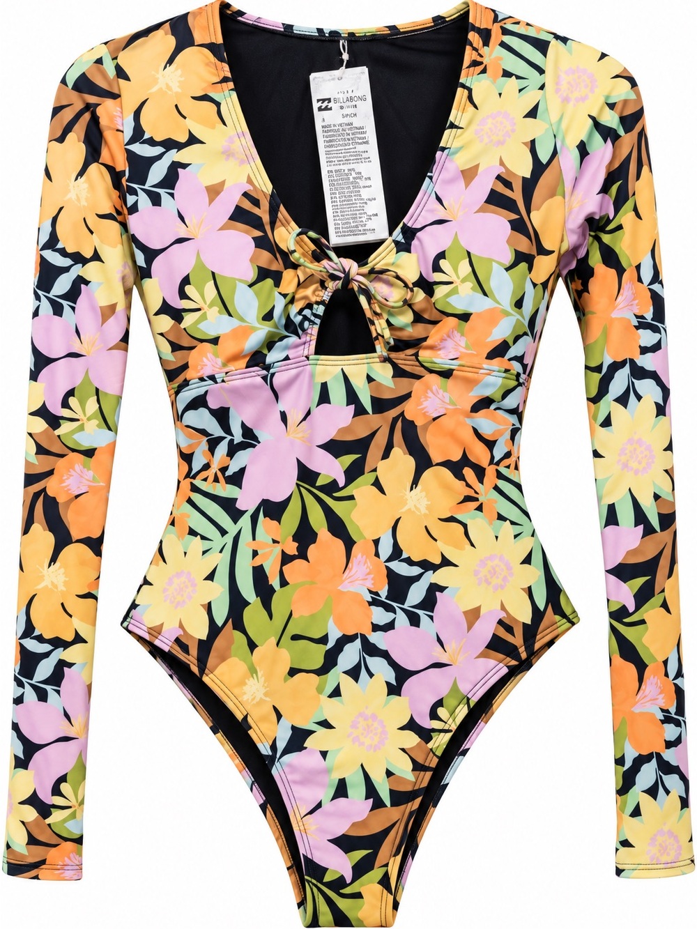 Billabong Women's Floral Long Sleeve One Piece Swimsuit Small NWOT